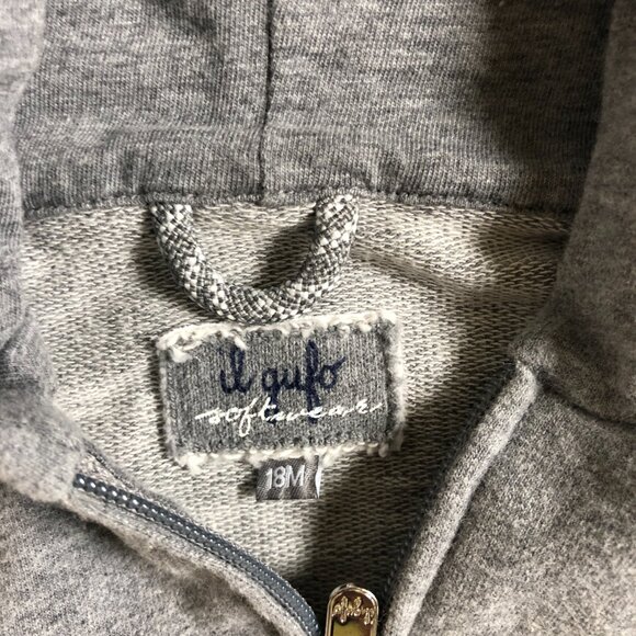 Il Gufo softwear boys zip hoodie 18m grey - Picture 2 of 3
